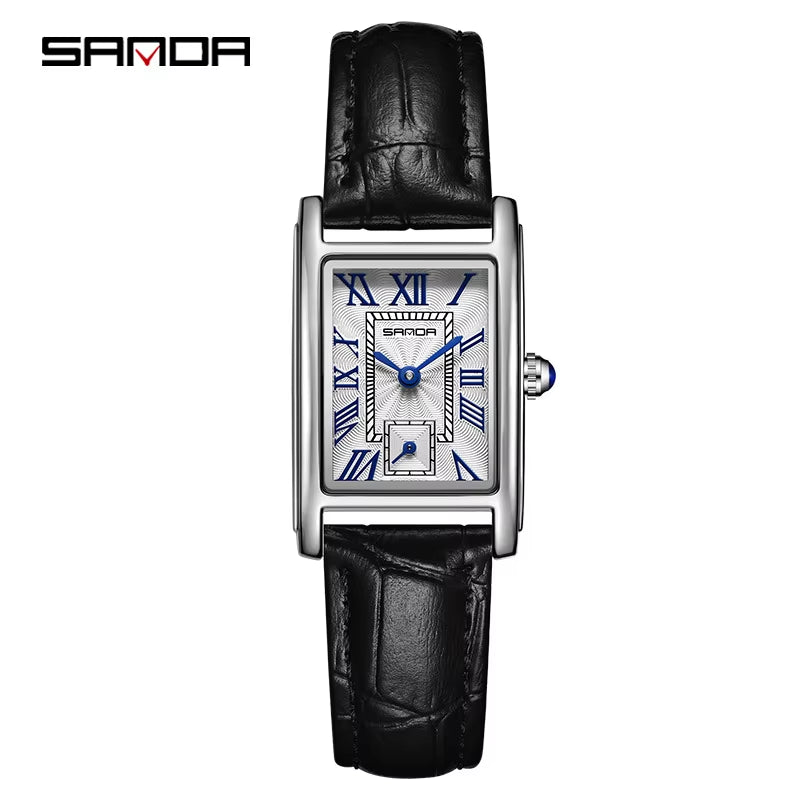 1116 New Fashion 2023 Elegant Design Rectangle Dial Water Resistant Quartz Movement Business Women Analog Wrist Watch