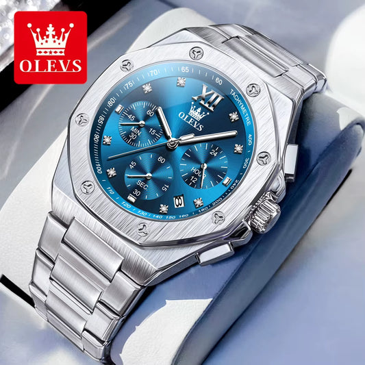 3626 Men'S Watches Rhombus Dial Original Quartz Watch for Man Waterproof Luminous Stainless Steel Wristwatch Male Date