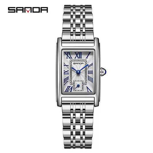 1116 New Fashion 2023 Elegant Design Rectangle Dial Water Resistant Quartz Movement Business Women Analog Wrist Watch