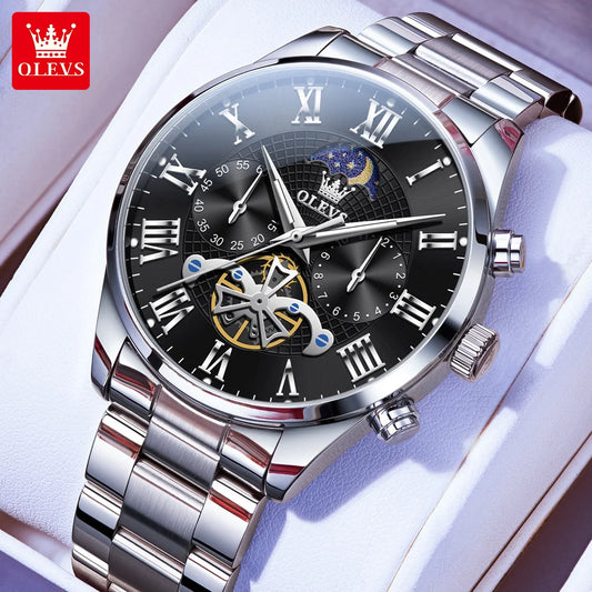 3640 Men'S Watches Multifunctional Chronograph Flywheel Dial Original Wristwatch Moon Phase 24Hour Waterproof Watches NEW