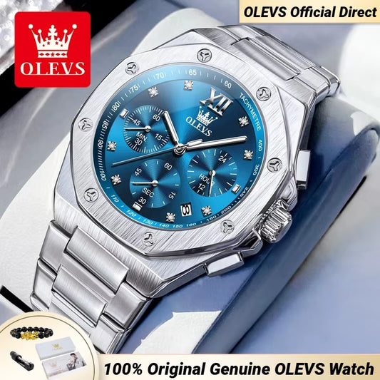 3626 Men'S Watches Rhombus Dial Original Quartz Watch for Man Waterproof Luminous Stainless Steel Wristwatch Male Date