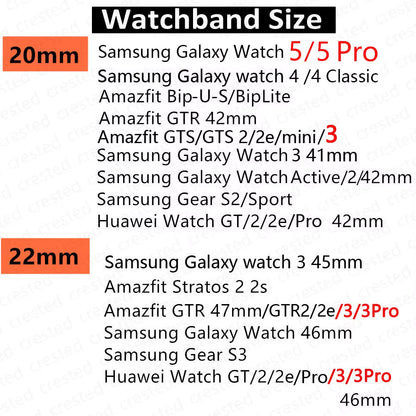 20Mm 22Mm Watch Strap for  Watch 7/4/6/Classic/5 Pro/Gear S3/Amazfit Nylon Loop Bracelet Huawei GT 2E/3/Pro/4 Band